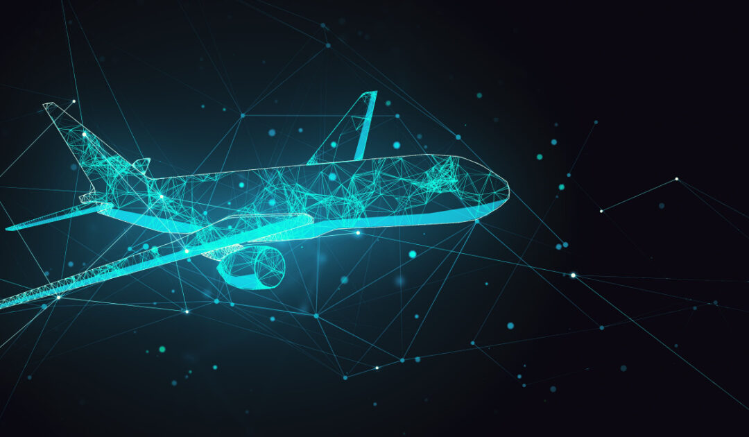 A digitized aircraft flying through digital skies